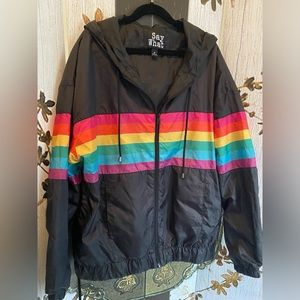 Rainbow 🌈 Windbreaker with Zipper - Unisex Size Medium